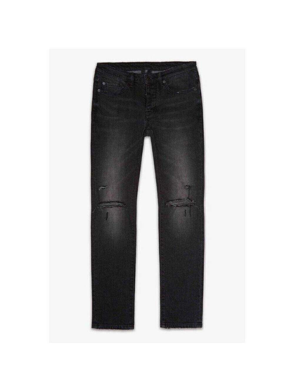 Six week Residency BNWOT skinny distressed black jeans sz 31 button fly
